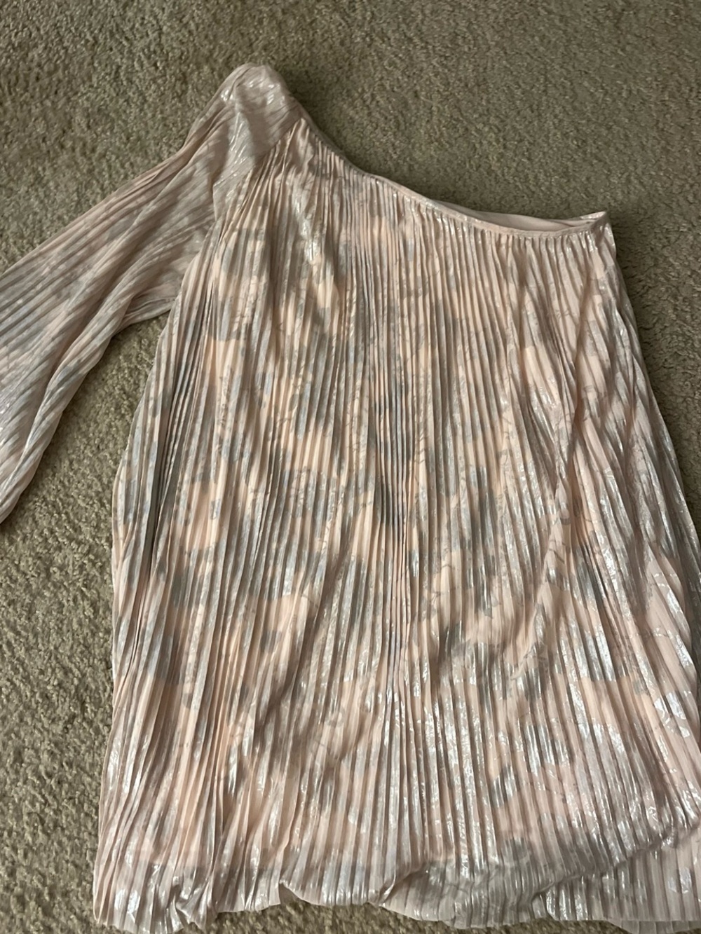 One-Shoulder Metallic Blush Women’s Dress